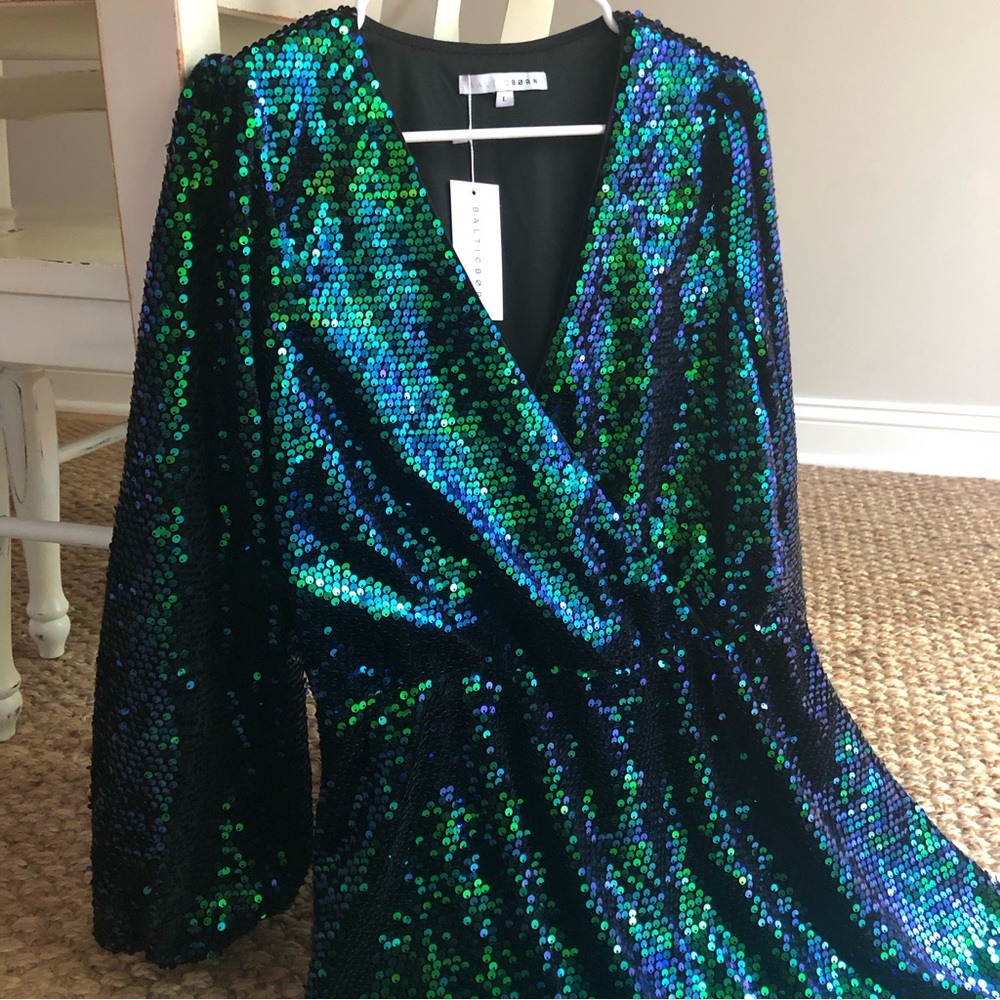 Worn once: Baltic Born Xander Sequin Long Sleeve Dress. Size L